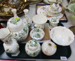 Crown Staffordshire Coleen pattern part wares, comprising two ginger jars and covers, two bud vases,