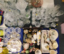 Glassware, ceramics and plated ware, including candelabrum