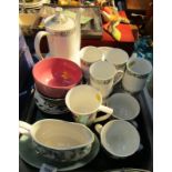 A Paragon china Pandora pattern part coffee service, various cereal bowls, etc. (1 tray)