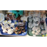 Various glassware, comprising Princess House German crystal animal ornaments, drinking glasses, ship