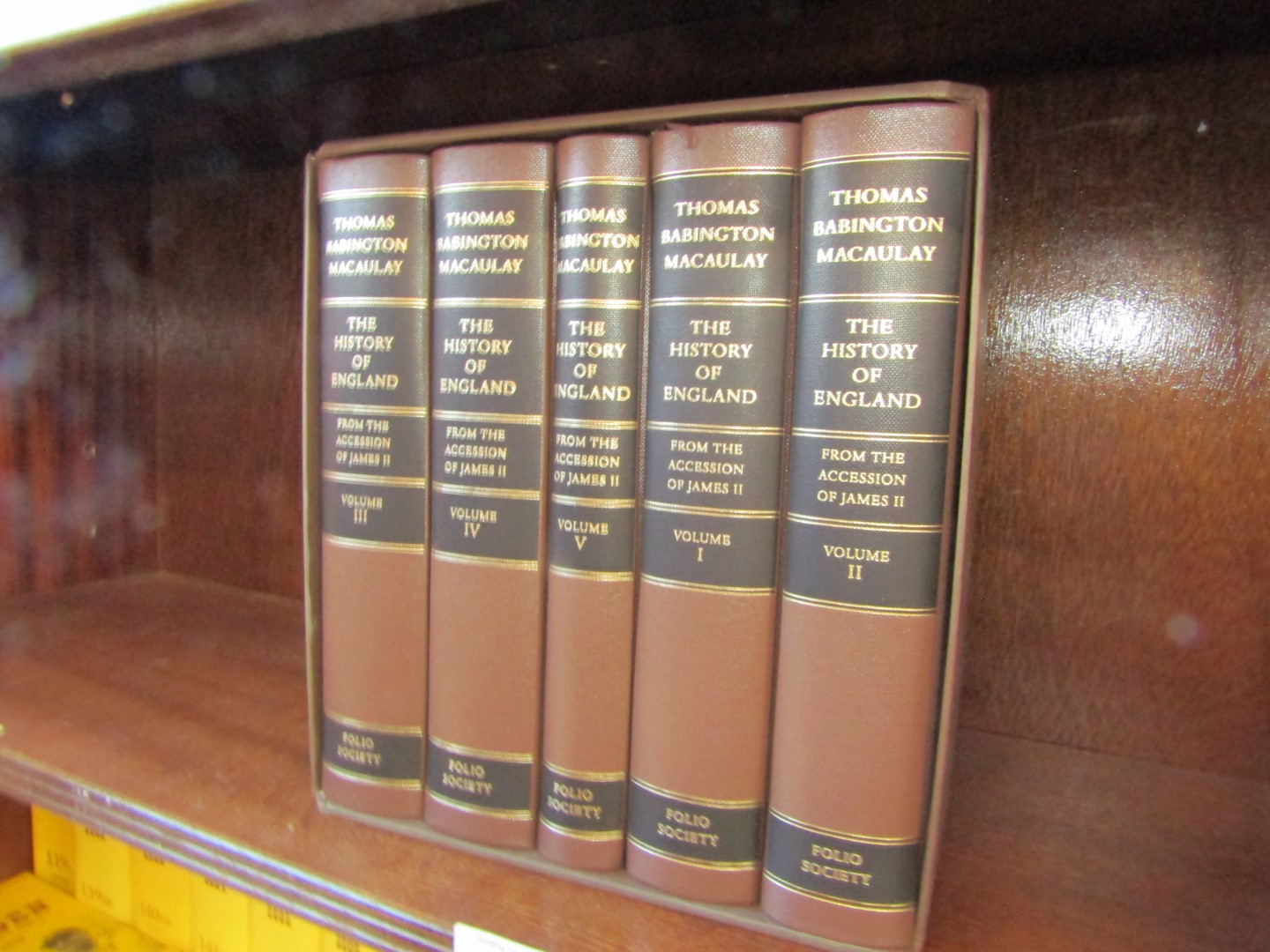 Babington Macaulay (Thomas). The History of England, volumes 1-5, published by The Folio Society, in