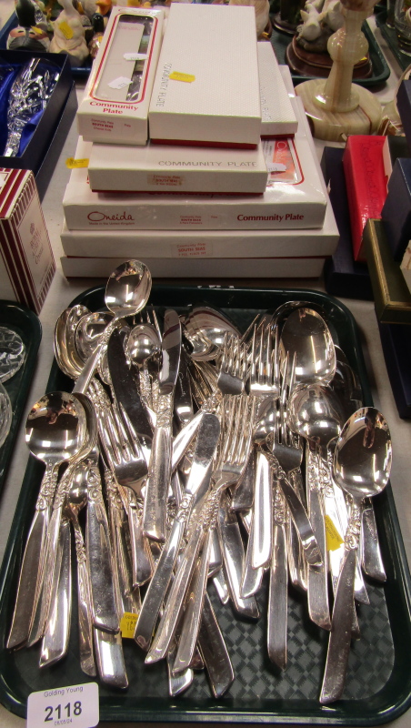 A set of community plate cutlery, and various boxed community plate, to include knives, Oneida