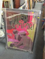A Bitter Campari advertising print, framed.