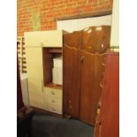 Assorted bedroom furniture, comprising a 1950s walnut single wardrobe and dressing table, a modern