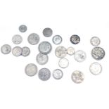 A group of pre-1950s coinage, comprising half crowns, shillings, sixpences, 179g.