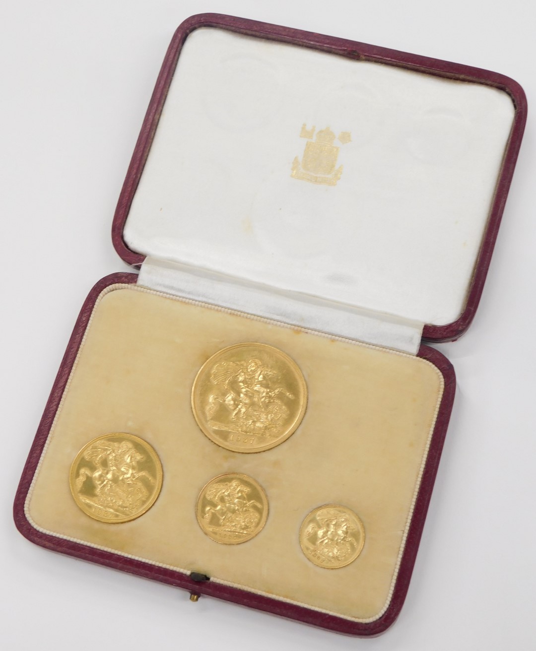 A Royal Mint George VI 1937 gold specimen coin set, comprising five pound, two pound, full and half - Image 3 of 3