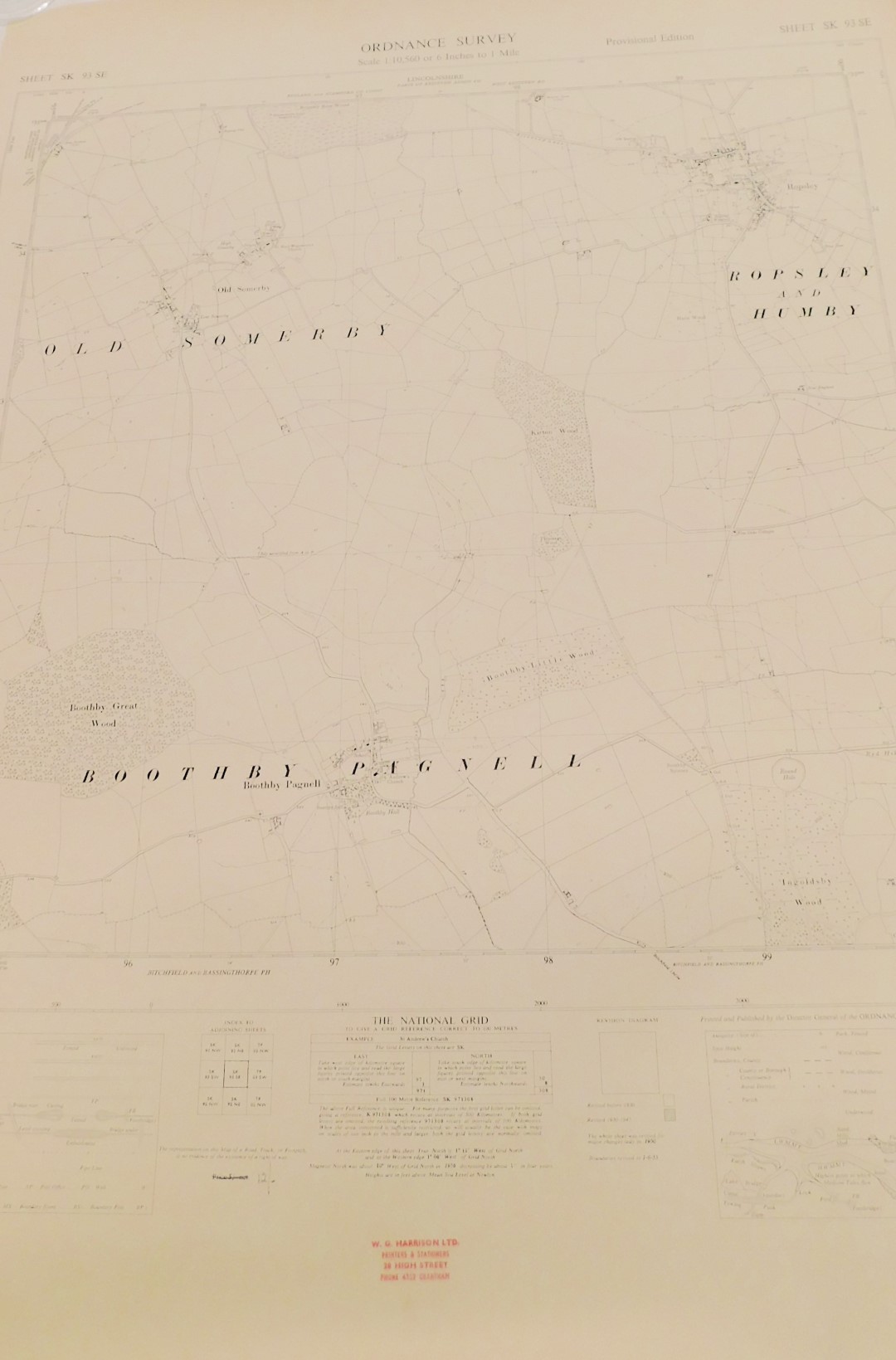 A group of Lincolnshire provincial O/S maps mainly Grantham and surrounding area, circa 1956 and 195 - Image 5 of 10