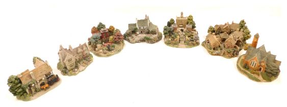 A collection of seven pieces of Lilliput Lane, to include St Patrick's Church, High Ghyll Farm, Arma