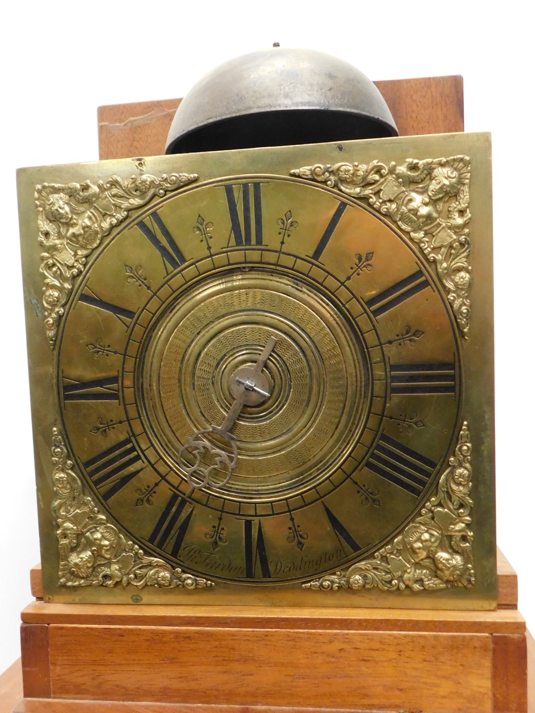 John Fardon Deddington, An 18thC brass clock dial and movement with single hand, 30 hour movement, i - Image 2 of 3