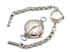 Two watches, comprising a Tissot 9ct gold cased lady's wristwatch, with small silvered dial, on a 9c