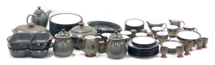 A Denby stoneware Marrakesh pattern part dinner and tea service, to include tureens, storage jars, t