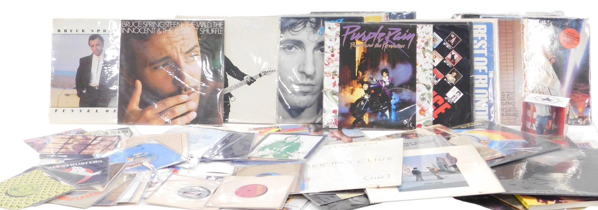 LP records, to include Pink Floyd, Best of Elvis Castello, Ultravox, Simon and Garfunkel, ZZ Top, si