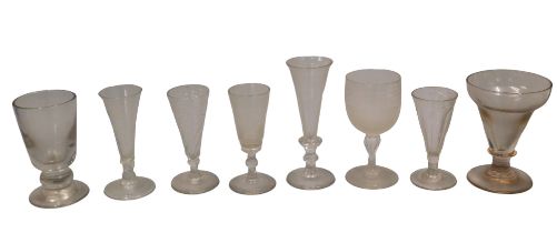 Various 19thC glasses, to include ale flutes, rummers.