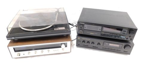 A collection of hi-fi equipment, to include a Pioneer turntable, a receiver model SX-300, Pioneer ta