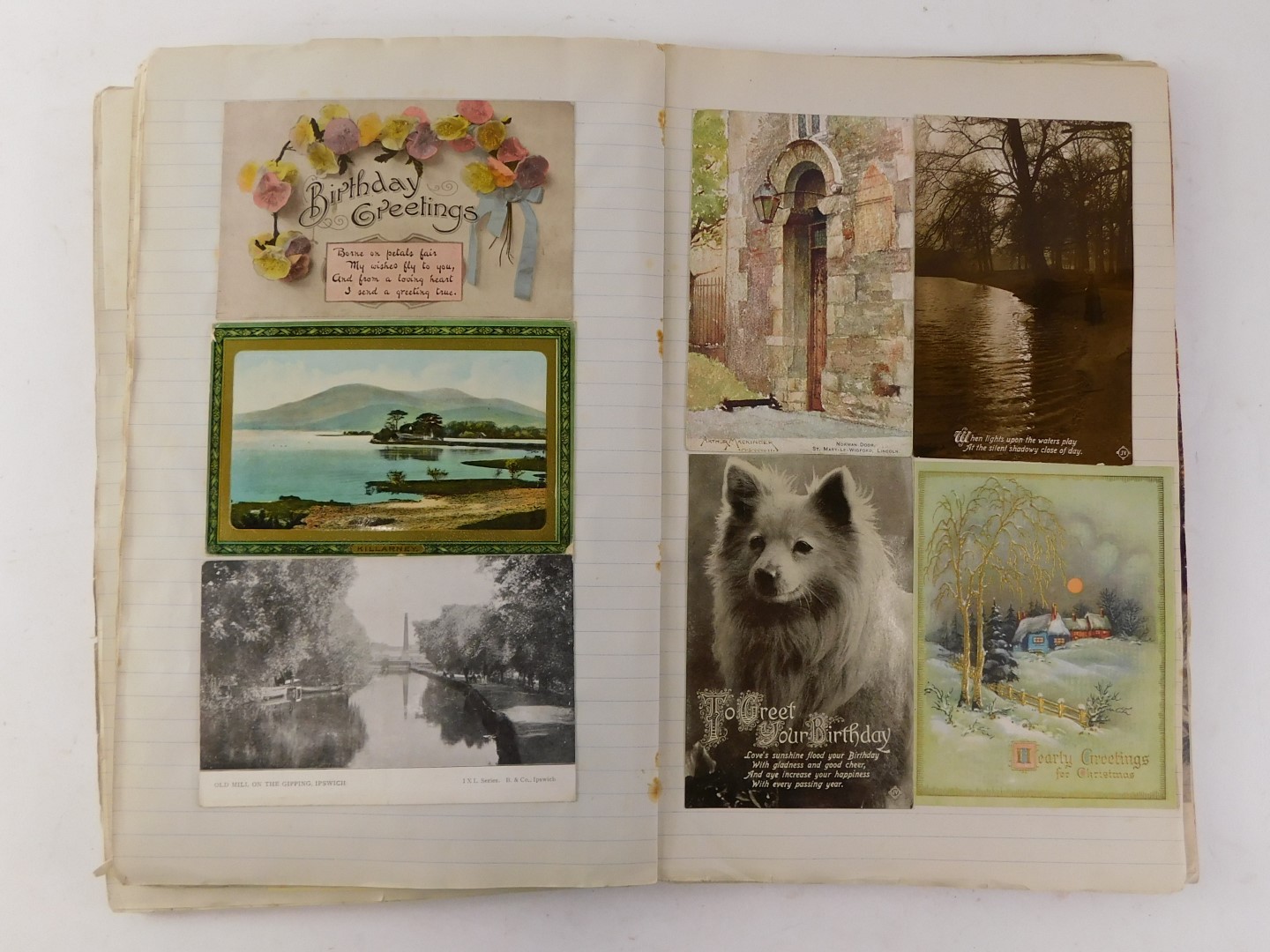 Deltiology. An album containing coloured greetings cards and postcards, hunting scenes, bluebells, a - Image 4 of 6