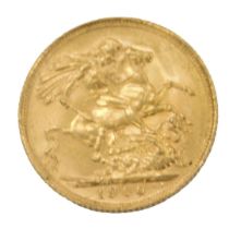 A Queen Victoria full gold sovereign, dated 1900.