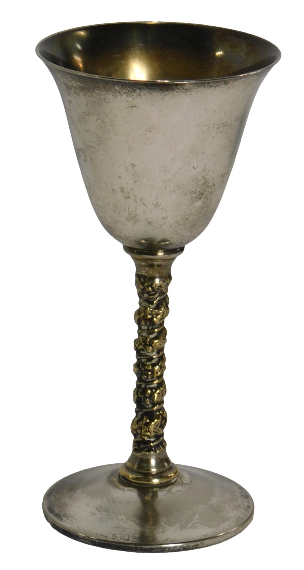A Falstar silver plated goblet, on a twist and fielded stem, on circular foot, 11cm high.