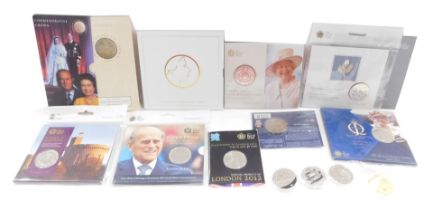 Collectors coins and packs, comprising The Progress of the Prince, 90th Birthday of Her Majesty The