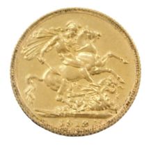 A George V full gold sovereign, dated 1912.