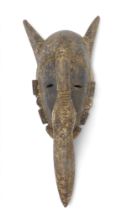Tribal Art. Ligbi tribe 'Do Society' Hornbill mask (Fendyonana / Djimini). Used to celebrate ancestr