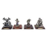 Four Tudor Mint Myth and Magic pewter figures, to include The Dragon of the Underworld, The Guardian