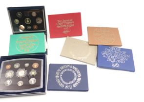 A group of collectors coin packs, comprising decimal 76, 1975, 1974, 1973, 1972, 1994, and 1982. (a