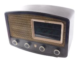 A Ekco 1950s Bakelite cased radio, 30cm high, 46cm wide.