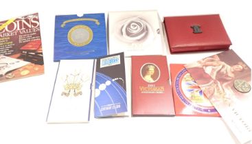 Various coins and coin packs, comprising The 2001 Victorian anniversary crown, Transatlantic Wireles