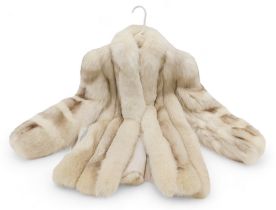 A Saga fox fur jacket, label for David Green, Anchorage USA.