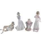 Four Nao figures, comprising Ballerina and children, and a Nao dove, the largest 23cm high. (5)