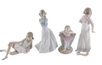 Four Nao figures, comprising Ballerina and children, and a Nao dove, the largest 23cm high. (5)