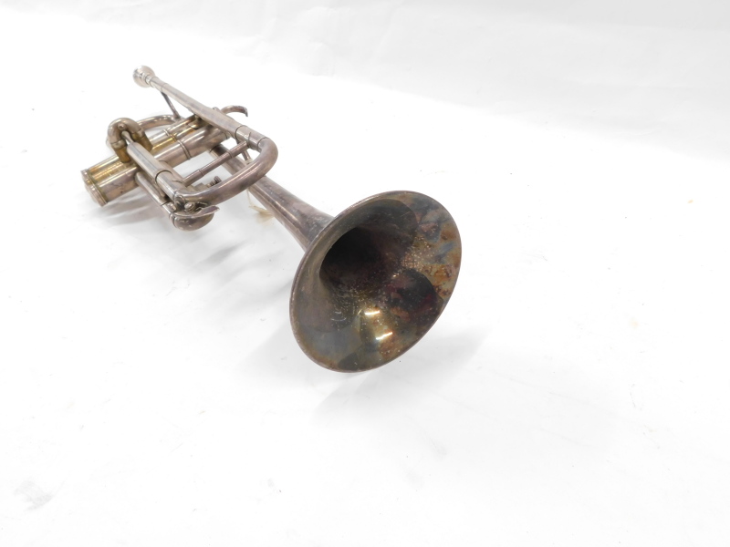 A Hawkes & Son Piccadilly empire trumpet, serial number 100020, case AF. - Image 3 of 3