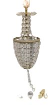 A gilt metal basket type light fitting. (AF)