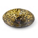 An Art Glass brown mottled flared bowl, 35cm diameter.