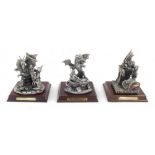 Three Tudor Mint Myth and Magic pewter figures, to include The Taskmaster, Bewitched, etc., boxed.