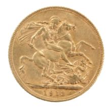 A George V full gold sovereign, dated 1913.