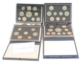 Four United Kingdom coin packs, comprising 1989, 1999, 1998, and 1988, boxed. (4)