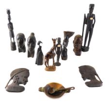A quantity of African tribal busts, figures, etc.