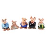 A set of five Wade NatWest pigs.