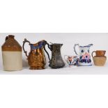 Miscellaneous ceramics, to include a Stiff and Co stoneware jug, lustre jug, stoneware jar stamped J