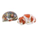 Two Royal Crown Derby paperweights, comprising The Collectors Guild Exclusive Catnip Kitten with sil