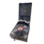 A Columbia portable gramophone, with chrome plated mounts, etc.
