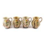 Four H J Wood Ltd Indian Tree relief moulded jugs.