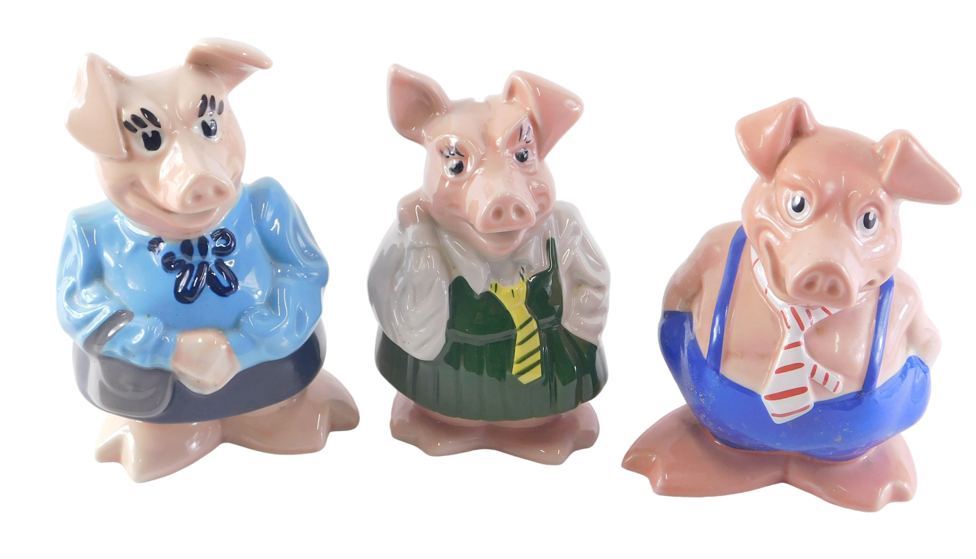 Three Wade NatWest piggy banks, comprising Daughter, Father and Mother, each with stopper. (3)