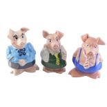 Three Wade NatWest piggy banks, comprising Daughter, Father and Mother, each with stopper. (3)