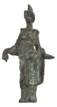A Roman bronze figure of a warrior, 8cm high.