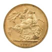 A Queen Victoria full gold sovereign, dated 1896.