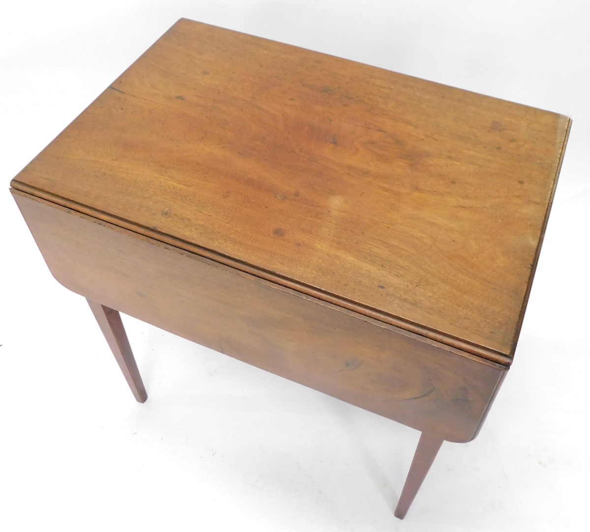 An early 19thC mahogany Pembroke table, the rectangular top with rounded corners and a moulded edge, - Image 2 of 2