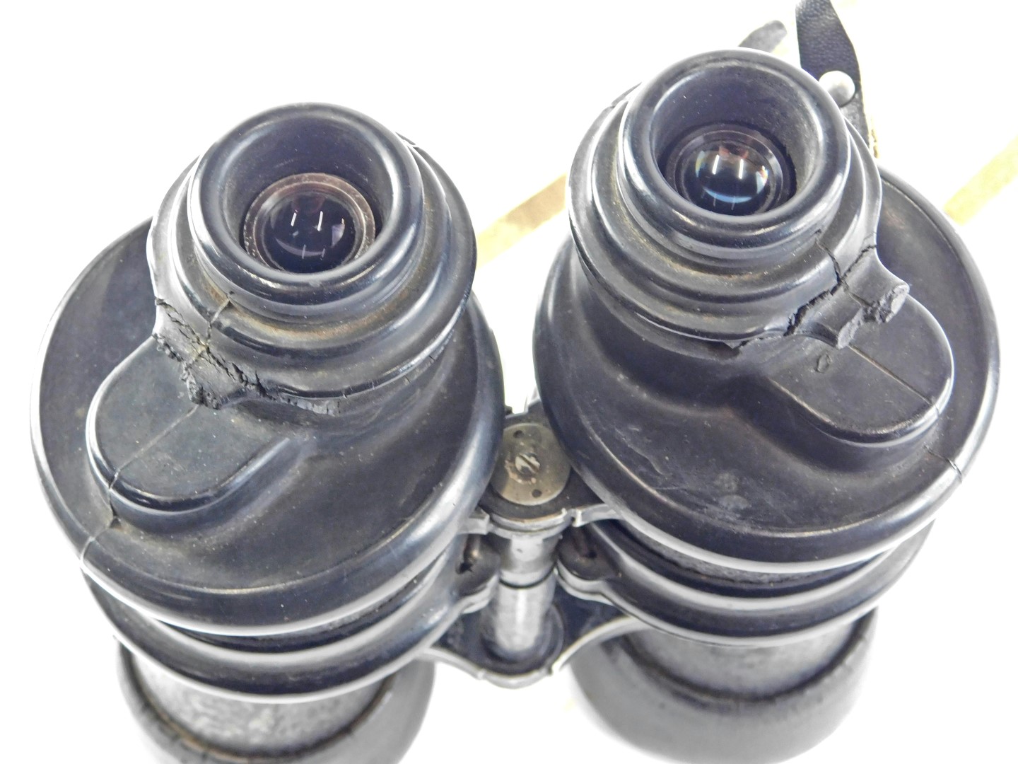 A pair of German WWII BEH Leitz ebonised and rubber binoculars, 23cm high. - Image 2 of 2