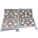 Four United Kingdom coin packs, comprising 1986, 1982, 1985, and 1987, boxed. (4)